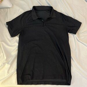Men’s Lululemon Metal Vent Short Sleeve Polo Shirt, Black, Size Large
